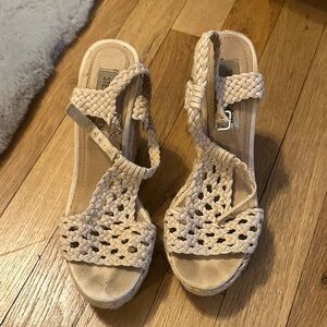 Steve Madden Cream Woven Sandals